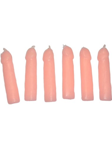 DIABLO PICANTE - 6 FLESH PENIS SHAPED CANDLES