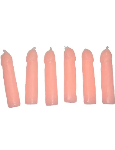 DIABLO PICANTE - 6 FLESH PENIS SHAPED CANDLES