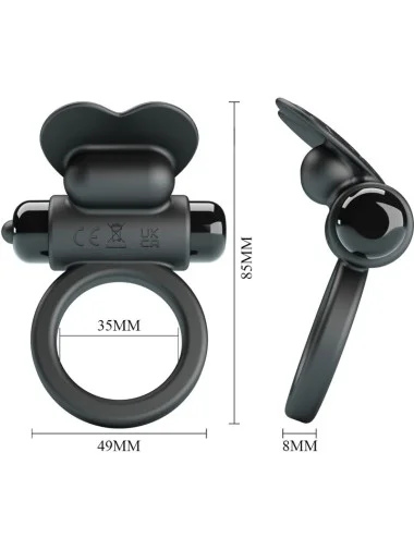PRETTY LOVE - DEBONAIRE VIBRATING RING RABBIT 10 VIBRATIONS BLACK
