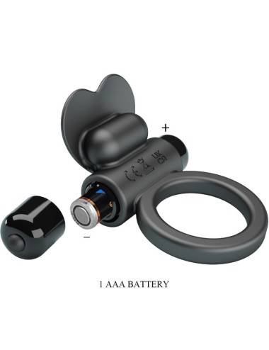 PRETTY LOVE - DEBONAIRE VIBRATING RING RABBIT 10 VIBRATIONS BLACK