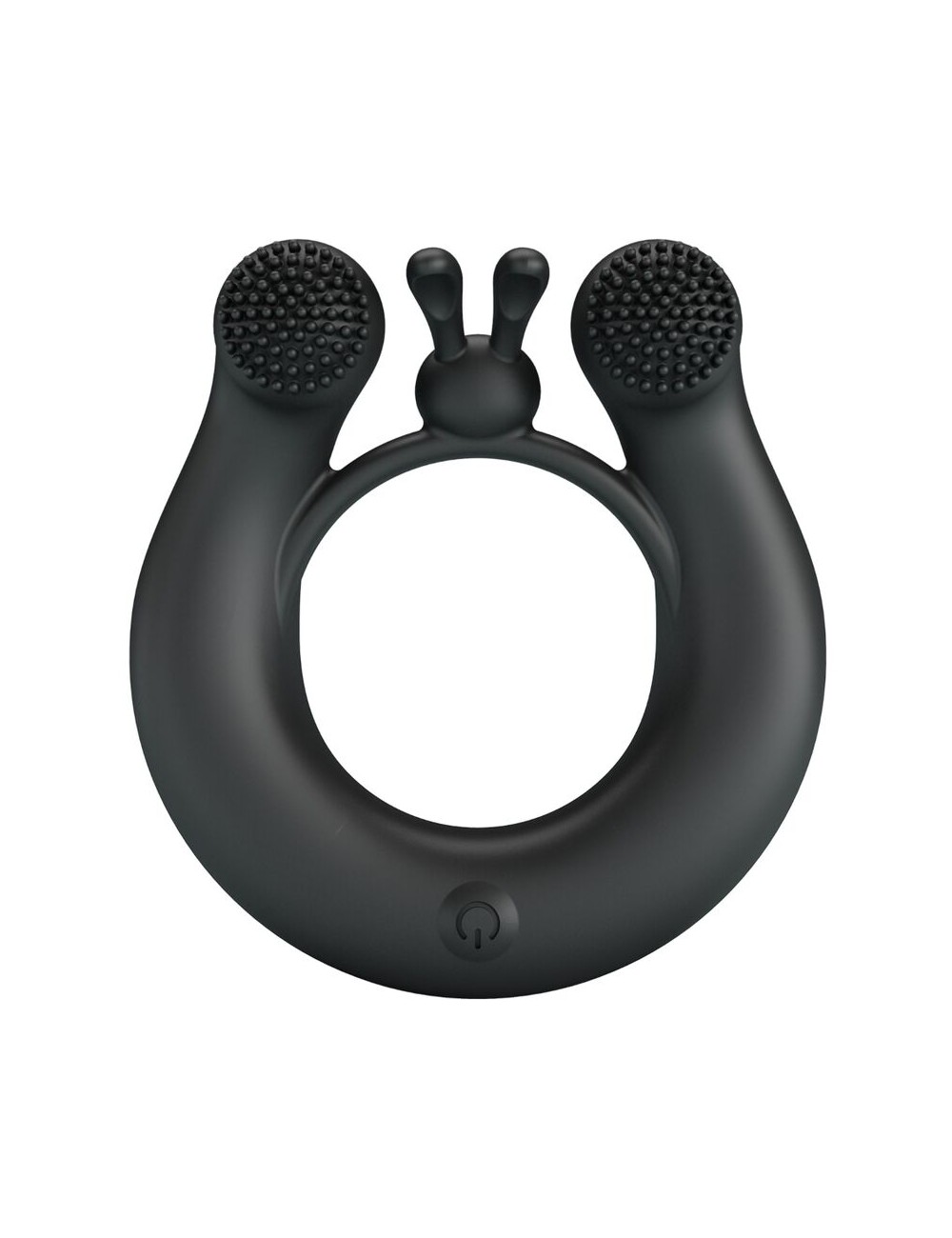 PRETTY LOVE - DAHLIA VIBRATING RING + CLITORIS STIMULATOR 12 VIBRATIONS BLACK