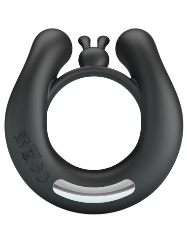 PRETTY LOVE - DAHLIA VIBRATING RING + CLITORIS STIMULATOR 12 VIBRATIONS BLACK