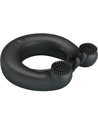 PRETTY LOVE - DAHLIA VIBRATING RING + CLITORIS STIMULATOR 12 VIBRATIONS BLACK