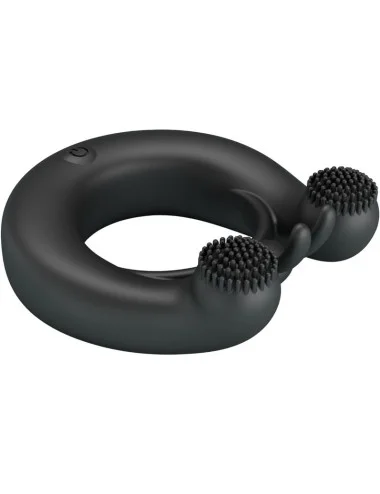 PRETTY LOVE - DAHLIA VIBRATING RING + CLITORIS STIMULATOR 12 VIBRATIONS BLACK