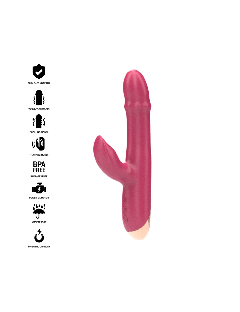 INTENSE - CHLOE MULTIFUNCTION VIBRATOR 3 IN 1 RED INTENSE - CHLOE MULTIFUNCTION VIBRATOR 3 IN 1 RED