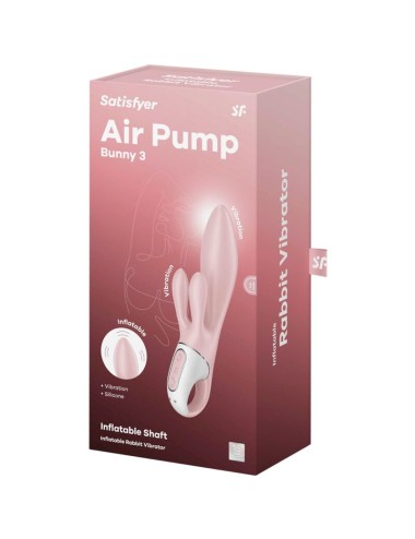 SATISFYER - AIR PUMP BUNNY 3 INFLATABLE RABBIT VIBRATOR PINK
