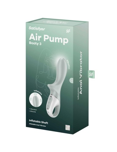 SATISFYER - AIR PUMP BOOTY 3 INFLATABLE ANAL VIBRATOR GREYGREEN