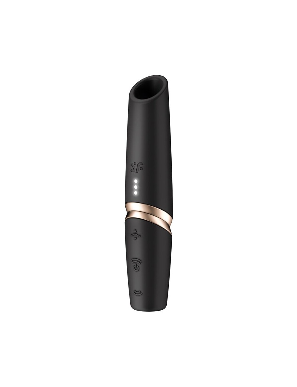 SATISFYER - PERFECT KISS WAVE CLITORIS STIMULATOR BLACK / GOLD SATISFYER - PERFECT KISS WAVE CLITORIS STIMULATOR BLACK / GOLD