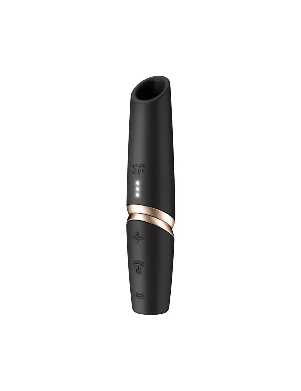 SATISFYER - PERFECT KISS WAVE CLITORIS STIMULATOR BLACK / GOLD SATISFYER - PERFECT KISS WAVE CLITORIS STIMULATOR BLACK / GOLD