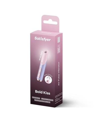SATISFYER - BOLD KISS WAVE CLITORIS STIMULATOR PINK / VIOLET