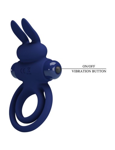PRETTY LOVE - DAREY DOUBLE VIBRATING RING RABBIT BLUE