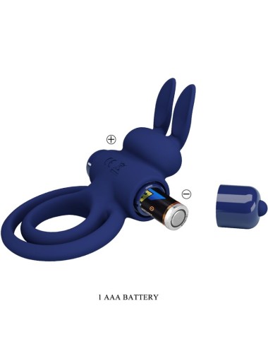PRETTY LOVE - DAREY DOUBLE VIBRATING RING RABBIT BLUE