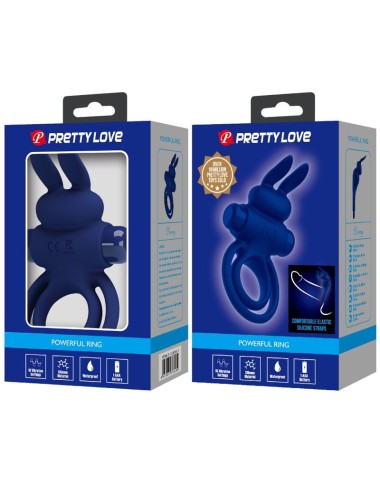 PRETTY LOVE - DAREY DOUBLE VIBRATING RING RABBIT BLUE