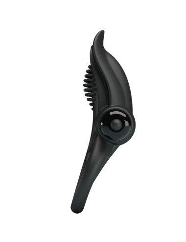PRETTY LOVE - DOUBLE VIBRATING RING + CLITORIS STIMULATOR 10 VIBRATIONS BLACK