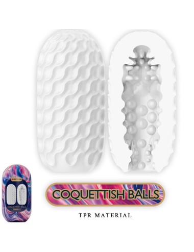 PRETTY LOVE - COQUETTISH BALLS SILICONE MALE MASTURBATOR WHITE