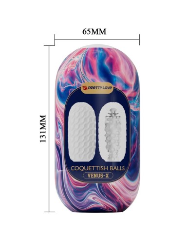 PRETTY LOVE - COQUETTISH BALLS SILICONE MALE MASTURBATOR WHITE