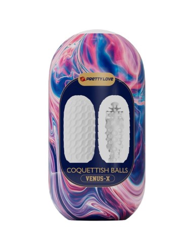 PRETTY LOVE - COQUETTISH BALLS SILICONE MALE MASTURBATOR WHITE