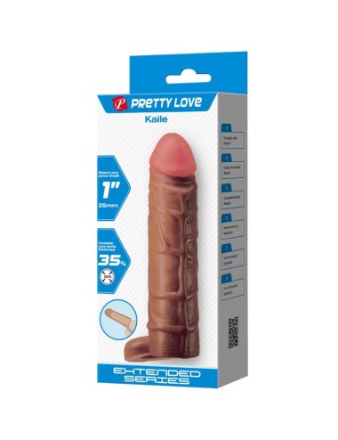 PRETTY LOVE - KAILE PENIS SLEEVE WITH 2.5 CM EXTENSION MULATTO