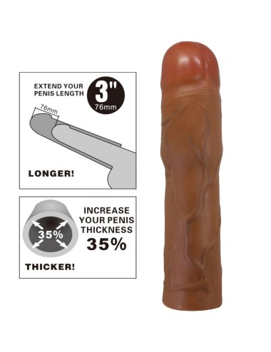 PRETTY LOVE - KYLIAN PENIS SLEEVE WITH 7.6 CM EXTENSION MULATTO