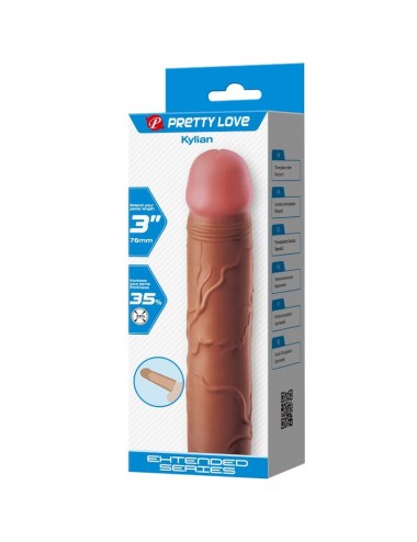 PRETTY LOVE - KYLIAN PENIS SLEEVE WITH 7.6 CM EXTENSION MULATTO