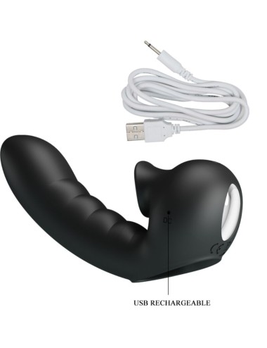 PRETTY LOVE - HOBGOBLIN VIBRATING FINGER CASE 12 VIBRATIONS + CLITORIS STIMULATOR BLACK
