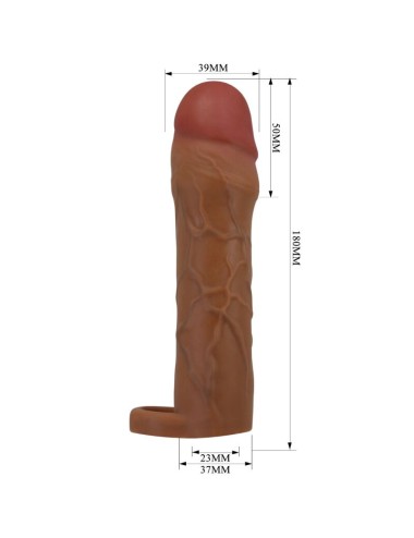 PRETTY LOVE - HANI PENIS SLEEVE WITH 5 CM EXTENSION MULATTO