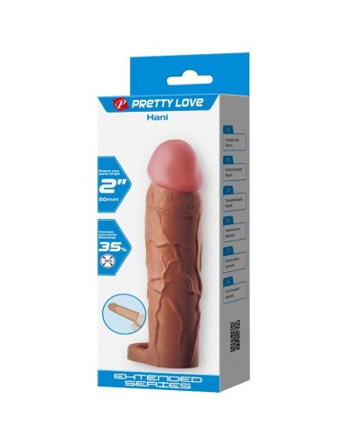 PRETTY LOVE - HANI PENIS SLEEVE WITH 5 CM EXTENSION MULATTO