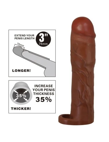 PRETTY LOVE - GERD PENIS SLEEVE WITH 7.6 CM EXTENSION MULATTO