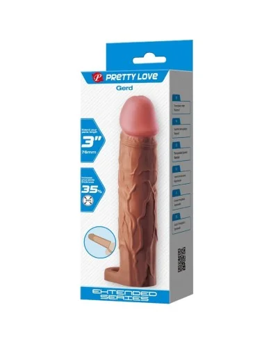 PRETTY LOVE - GERD PENIS SLEEVE WITH 7.6 CM EXTENSION MULATTO