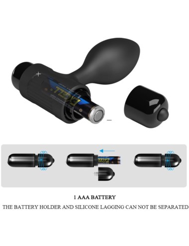 PRETTY LOVE - VIBRA BUTT 10 VIBRATIONS ANAL PLUG BLACK