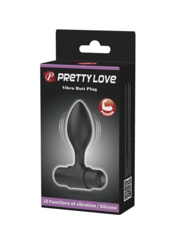 PRETTY LOVE - VIBRA BUTT 10 VIBRATIONS ANAL PLUG BLACK
