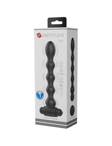 PRETTY LOVE - LYNN SILICONE ANAL PLUG 10 VIBRATIONS BLACK