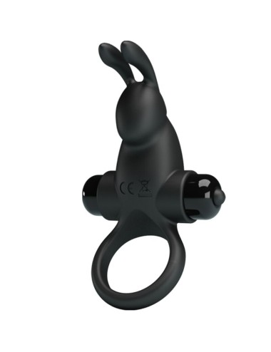 PRETTY LOVE - VIBRATING RING + RABBIT CLITORIS STIMULATOR 10 VIBRATIONS BLACK