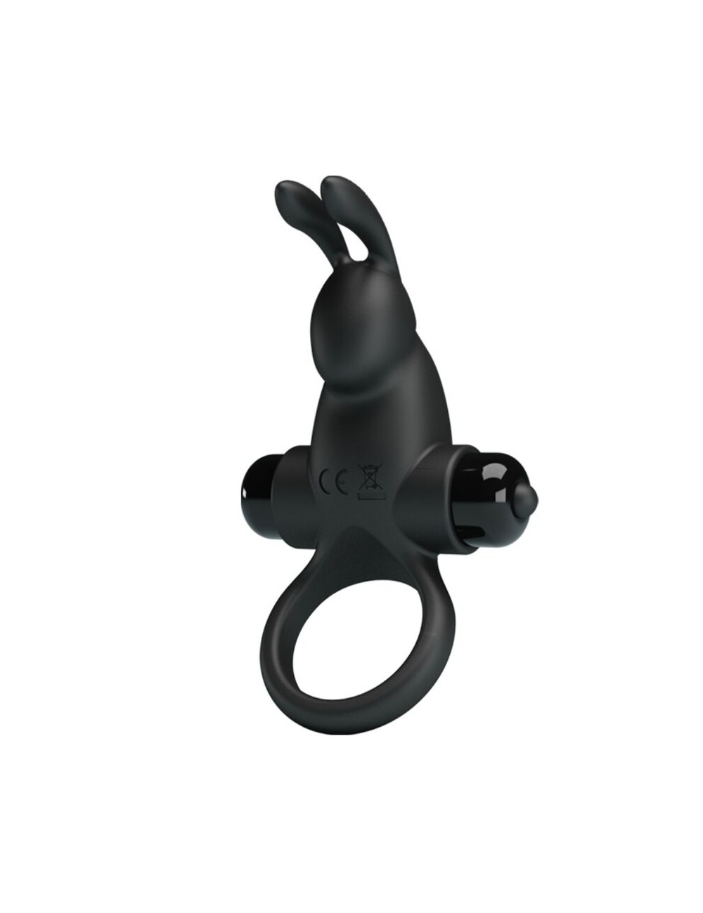 PRETTY LOVE - VIBRATING RING + RABBIT CLITORIS STIMULATOR 10 VIBRATIONS BLACK