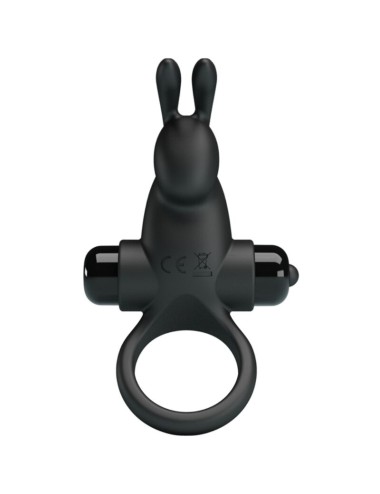 PRETTY LOVE - VIBRATING RING + RABBIT CLITORIS STIMULATOR 10 VIBRATIONS BLACK