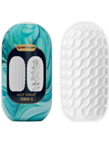 PRETTY LOVE - HOT WAVE SILICONE MALE MASTURBATOR WHITE