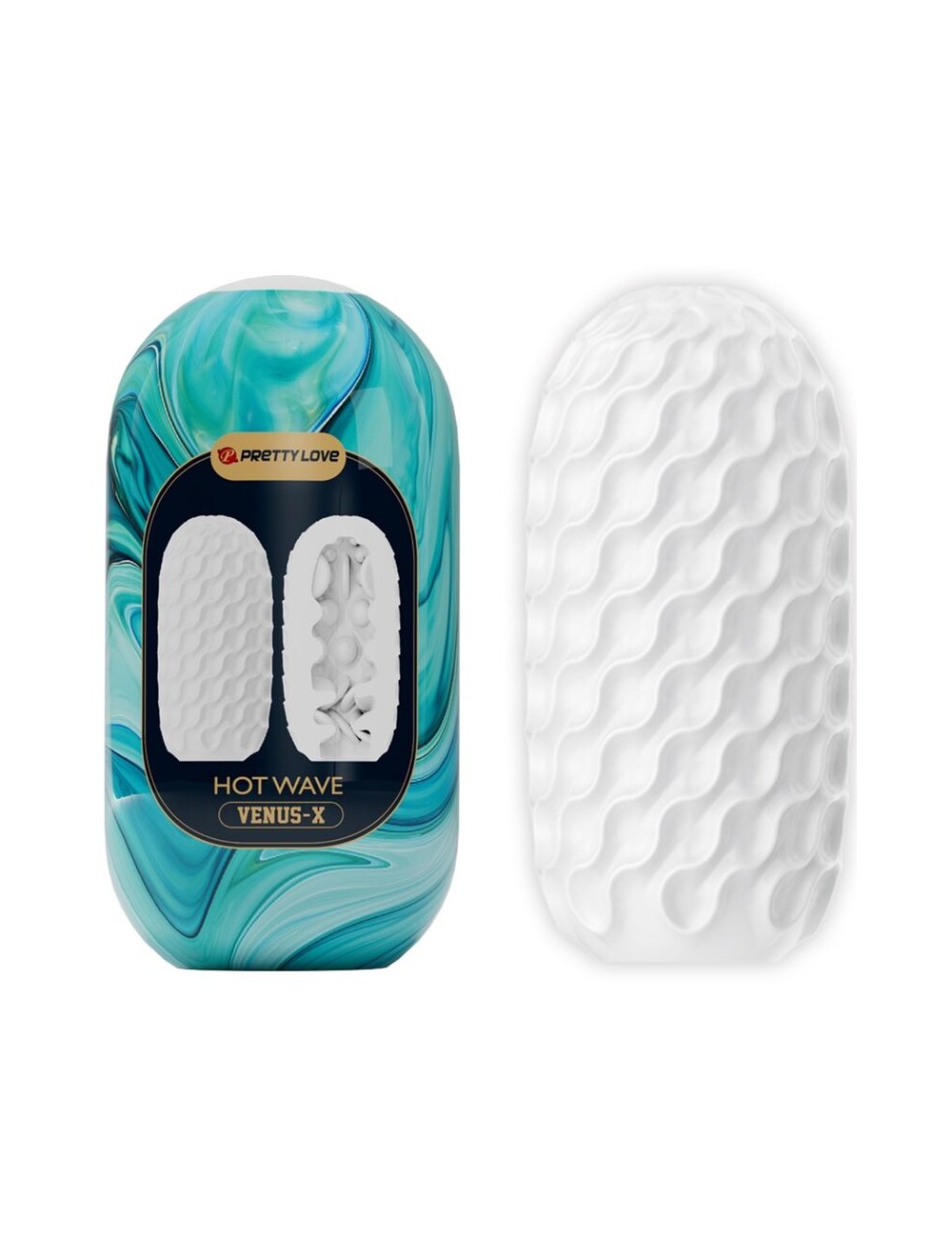 PRETTY LOVE - HOT WAVE SILICONE MALE MASTURBATOR WHITE PRETTY LOVE - HOT WAVE SILICONE MALE MASTURBATOR WHITE