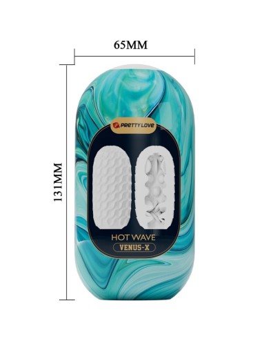 PRETTY LOVE - HOT WAVE SILICONE MALE MASTURBATOR WHITE