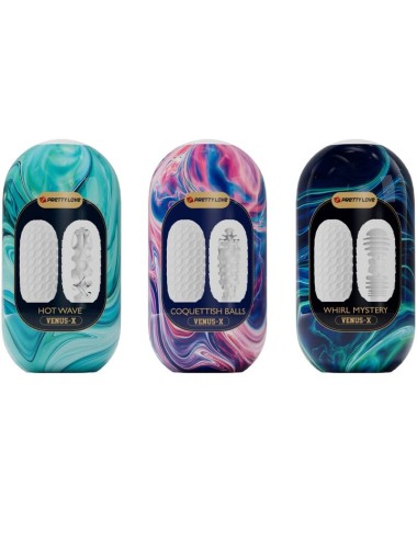 PRETTY LOVE - VENUS X 15 SILICONE MALE MASTURBATORS WHITE