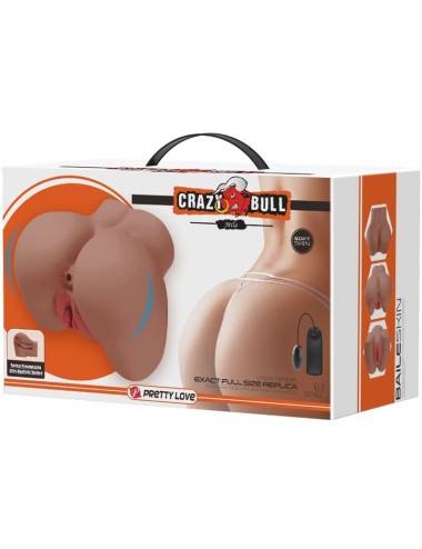CRAZY BULL - MILA VIBRATOR BUTT WITH REALISTIC VAGINA AND ANUS FLESH CONTROL REMOTO