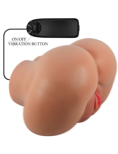 CRAZY BULL - LUNA VIBRATOR BUTT WITH REALISTIC VAGINA AND ANUS FLESH CONTROL REMOTO