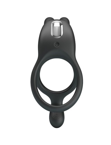 PRETTY LOVE - SETH DOUBLE VIBRATING RING RABBIT 7 VIBRATIONS BLACK