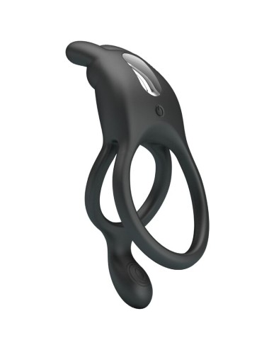 PRETTY LOVE - SETH DOUBLE VIBRATING RING RABBIT 7 VIBRATIONS BLACK