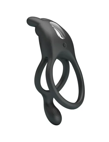 PRETTY LOVE - SETH DOUBLE VIBRATING RING RABBIT 7 VIBRATIONS BLACK