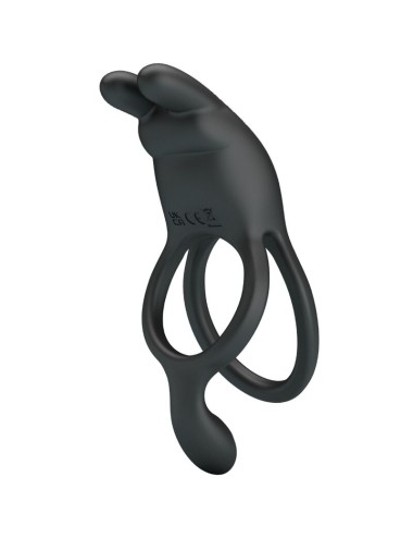 PRETTY LOVE - SETH DOUBLE VIBRATING RING RABBIT 7 VIBRATIONS BLACK