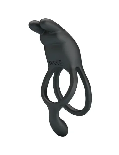 PRETTY LOVE - SETH DOUBLE VIBRATING RING RABBIT 7 VIBRATIONS BLACK