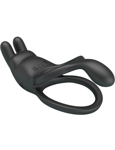 PRETTY LOVE - SETH DOUBLE VIBRATING RING RABBIT 7 VIBRATIONS BLACK