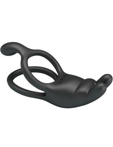 PRETTY LOVE - SETH DOUBLE VIBRATING RING RABBIT 7 VIBRATIONS BLACK