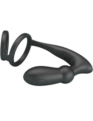 PRETTY LOVE - EMONI PENIS RING + ANAL PLUG 12 VIBRATIONS BLACK