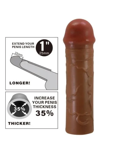 PRETTY LOVE - NILE PENIS SLEEVE WITH 2.5 CM EXTENSION MULATTO